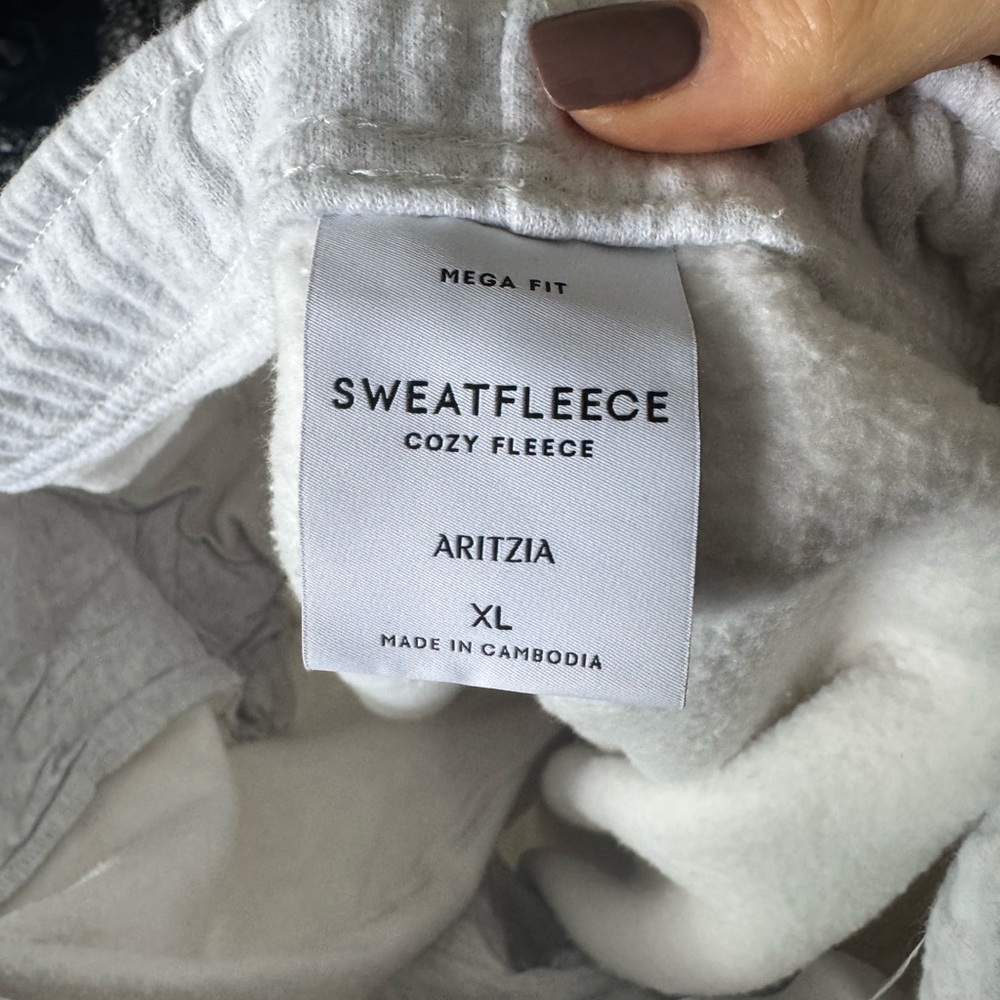 COPY: Aritzia Mega Fit Sweatfleece Sweatpants in Light Gray XL - Picture 4 of 4
